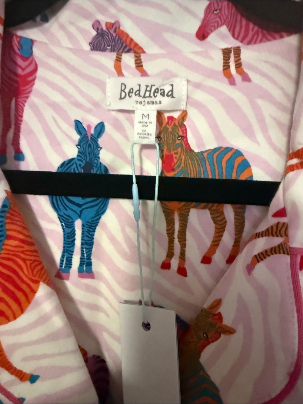 BedHead Set Pink Multi Zebra-Print Button-Front. B2 - Picture 3 of 16